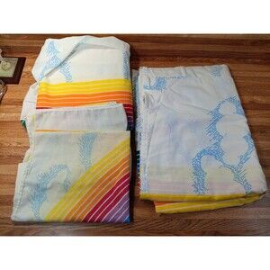 Vintage 1970s Pacific Rainbow Cloud  Sheet Set